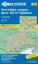   02 Forni di Sopra - Ampezzo - Sauris - Alta Val Tagliamento  1:25.000 túristatérkép - TABACCO 