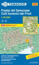   020 Prealpi del Gemonese, Colli morenici del Friuli  1:25.000 túristatérkép - TABACCO 