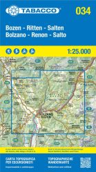 034 Bozen/Bolzano, Ritten/Renon, Salten/Salto 1:25.000 túristatérkép - TABACCO 2024