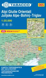 065 Alpi Giulie Orientali, Keleti Júliai-Alpok, Bohinj, Triglav 1:25.000 túristatérkép - TABACCO 