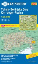   066 Tolmin, Bohinjske Gore, Krn, Vogel, Rodica  1:25.000 túristatérkép - TABACCO 