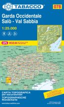   078 Garda Occidentale, Salò, Val Sabbia, Lago d'Idro 1:25.000 túristatérkép - TABACCO 