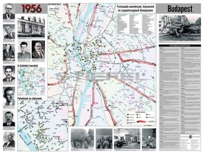 budapest térkép 1956 Az 1956 os forradalom falitérkép 160*120 cm   laminált, falé