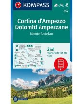   Cortina d'Ampezzo Dolomiti Ampezzane, Monte Antelao turistatérkép - KOMPASS 654