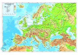 Európa domborzata 65*45 cm - asztali fóliázott könyöklő