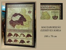 MAGYARORSZÁG EZERÉVES SORSA TÉRKÉP 64 X 91 CM KERETEZETT