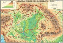   Magyarország domborzata/A Kárpát-medence domborzata  65*45 cm - asztali fóliázott könyöklő