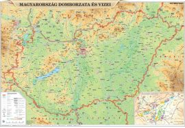  Magyarország domborzata / A Kárpát-medence domborzata 65*45 cm - térképtűvel szúrható, keretezett