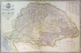 Magyarország Közigazgatási Térképe 1870 (Lónyai) 140*100 cm