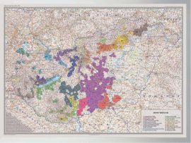 Magyarország borvidékei egyedi 105*150 cm - térképtűvel szúrható, keretezett