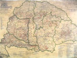 Magyarország borászati térképe 1884  falitérkép 100*70 cm - laminált vagy lécezett