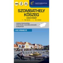   Szombathely, Kőszeg várostérkép (+Vas vármegye térképe) kemény borítós - 2023