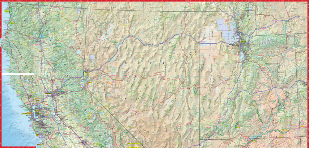 USA Délnyugat - laminált térkép - 2024 ExpressMap - A Lurdy