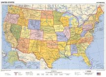   USA államai / domborzata 65*45 cm - asztali foliázott könyöklő
