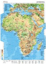   Afrika gazdasága iskolai falitérkép - egyoldalas - 120*160 cm - fóliás, alul-felül faléces 