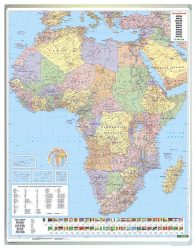 Afrika közigazgatás falitérkép 99*125 cm - laminált vagy lécezett