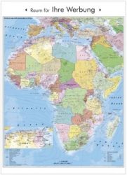 Afrika politikai és irányítószámos falitérképe 100*140 cm - lécezett