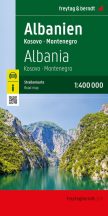 Albánia, Koszovó, Montenegro autóstérképe  - 2023