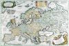 Antik Európa térkép 1700 65*45 cm - asztali fóliázott könyöklő