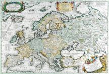   Antik Európa térkép 1700 65*45 cm - asztali fóliázott könyöklő