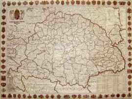 A Magyar Szent Korona Országai 1914 falitérkép antik színű 100*70 cm - vízálló, szakadásálló