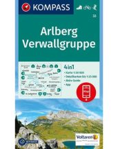 Arlberg, Verwallgruppe turistatérkép - KOMPASS 33