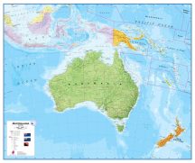   Ausztrália falitérkép 120*100 cm - laminált (+ választható léc)