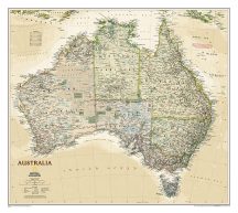   Ausztrália falitérkép antikolt 77*69 cm - térképtűvel szúrható, keretezett