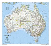   Ausztrália falitérkép 76*69 cm - laminált (+ választható léc)