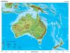 Ausztrália és Óceánia domborzata + vaktérkép, DUO 160*120 cm, laminált, faléces