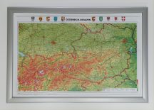 Ausztria domború térkép - keret nélkül