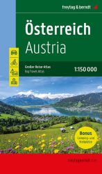 Ausztria nagy atlasz - autós-, kerékpáros- és kemping tartalommal 1:150.000 - 2023