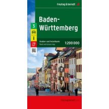   Németország 3 Baden–Württemberg autós szabadidőtérkép - 2025