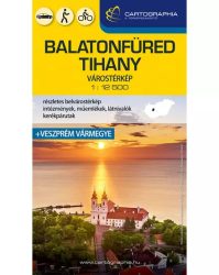 Balatonfüred, Tihany keményborítós várostérkép (+ Veszprém vármegye térkép)