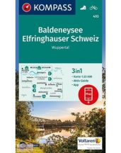   Baldeneysee, Elfringhauser Schweiz, Wuppertal turistatérkép - KOMPASS 493