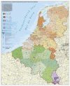Benelux államok irányítószámos falitérképe 100*140 cm - fémléces Benelux államok irányítószámos falitérképe 100*140 cm - fémléces