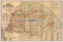   Magyarország borászati térképe 1876 65*45 cm - asztali fóliázott könyöklő