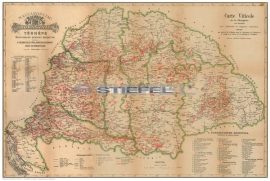 Magyarország borászati térképe 1876 65*45 cm - asztali fóliázott könyöklő