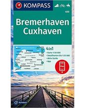 Bremerhaven, Cuxhaven turistatérkép - KOMPASS 400