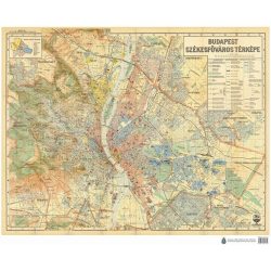 Budapest Székesfőváros térképe (1934) falitérkép 95*76 cm - íves papír - TÖBB VÁLTOZAT