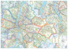 Budapest 120*86 cm falitérkép - térképtűvel szúrható, keretezett