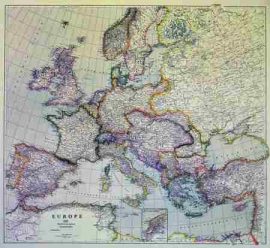 Európa 1915 (fóliázott falitérkép)