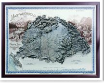   Nagy-Magyarország domború térképe 1899 58*45 cm - keretezett