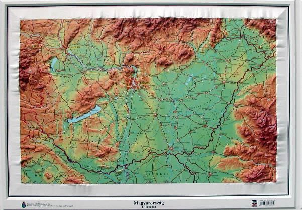Magyarország domború térkép (keretezett) - A Lurdy Ház Térképbolt,Tel:456-05-61,Stiefel ...