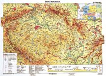   Csehország, domborzati + vaktérkép DUO (cseh) kétoldalas falitérkép 160*120 cm - léces