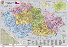 Csehország irányítószámos falitérképe 130*90 cm - lécezett