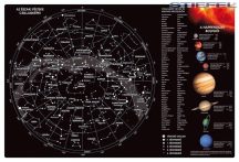   Csillagok csillagképek és bolygók kétoldalas 65*45 cm - fóliás, alul-felül fémléces