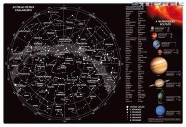 Csillagok csillagképek és bolygók kétoldalas 65*45 cm - fóliás, alul-felül fémléces