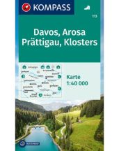   Davos, Arosa, Prattigau, Klosters turistatérkép - KOMPASS  113