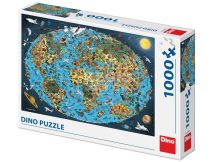 Dino Puzzle 1000 db - Világtérkép
